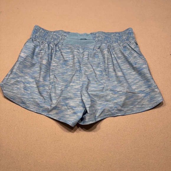 Nike Women’s One Dri-Fit Mid-Rise 3” Brief Lined Blue SpaceDye Shorts - Picture 2 of 5